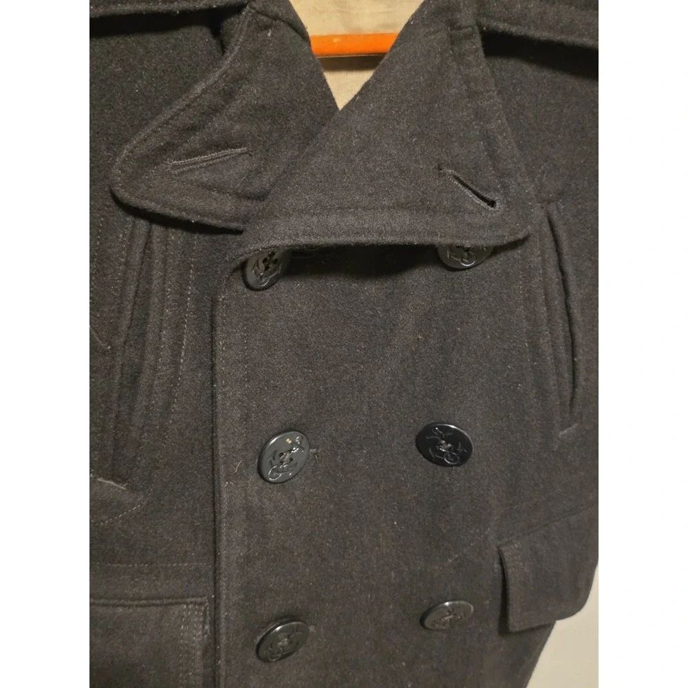 Gap Kids Black Wool Peacoat Jacket Double Breasted Warm Winter Coat Small 6-7
